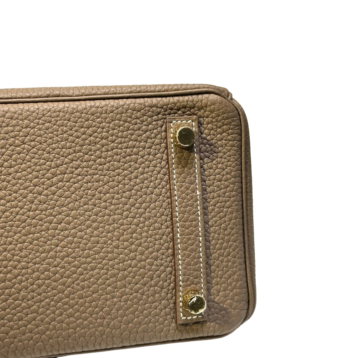 Used HERMES Togo Birkin 25 Handbag Etoupe Gold