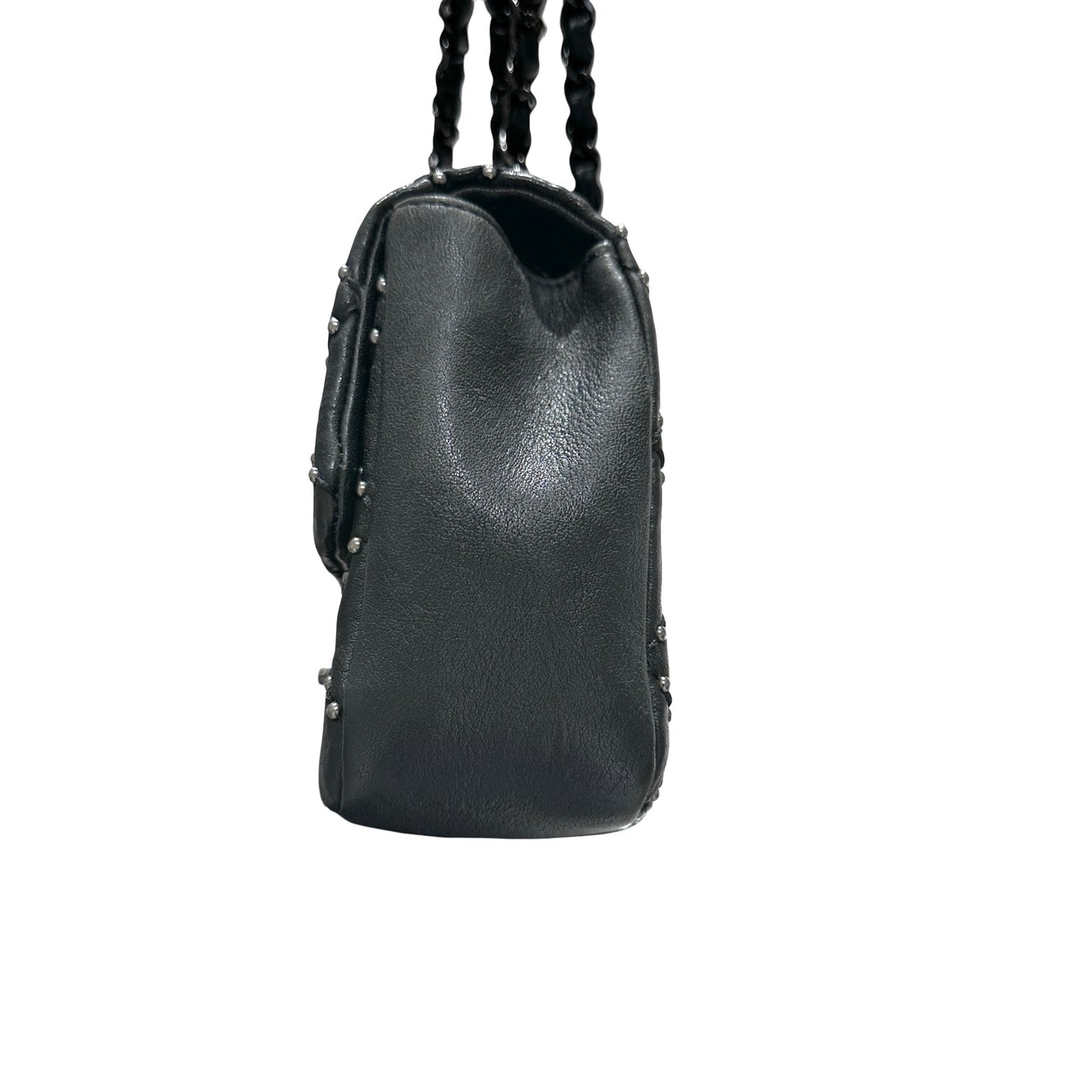 Used CHANEL Lambskin Leather Flap Shoulder Bag Black