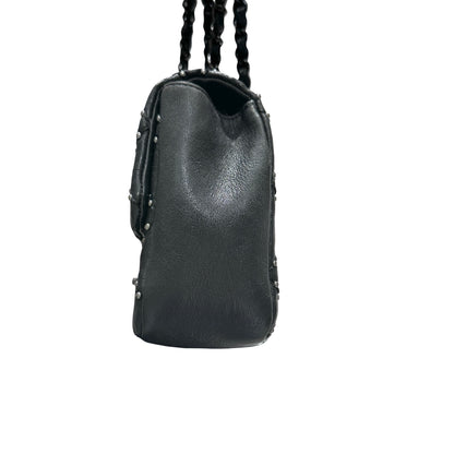 Used CHANEL Lambskin Leather Flap Shoulder Bag Black