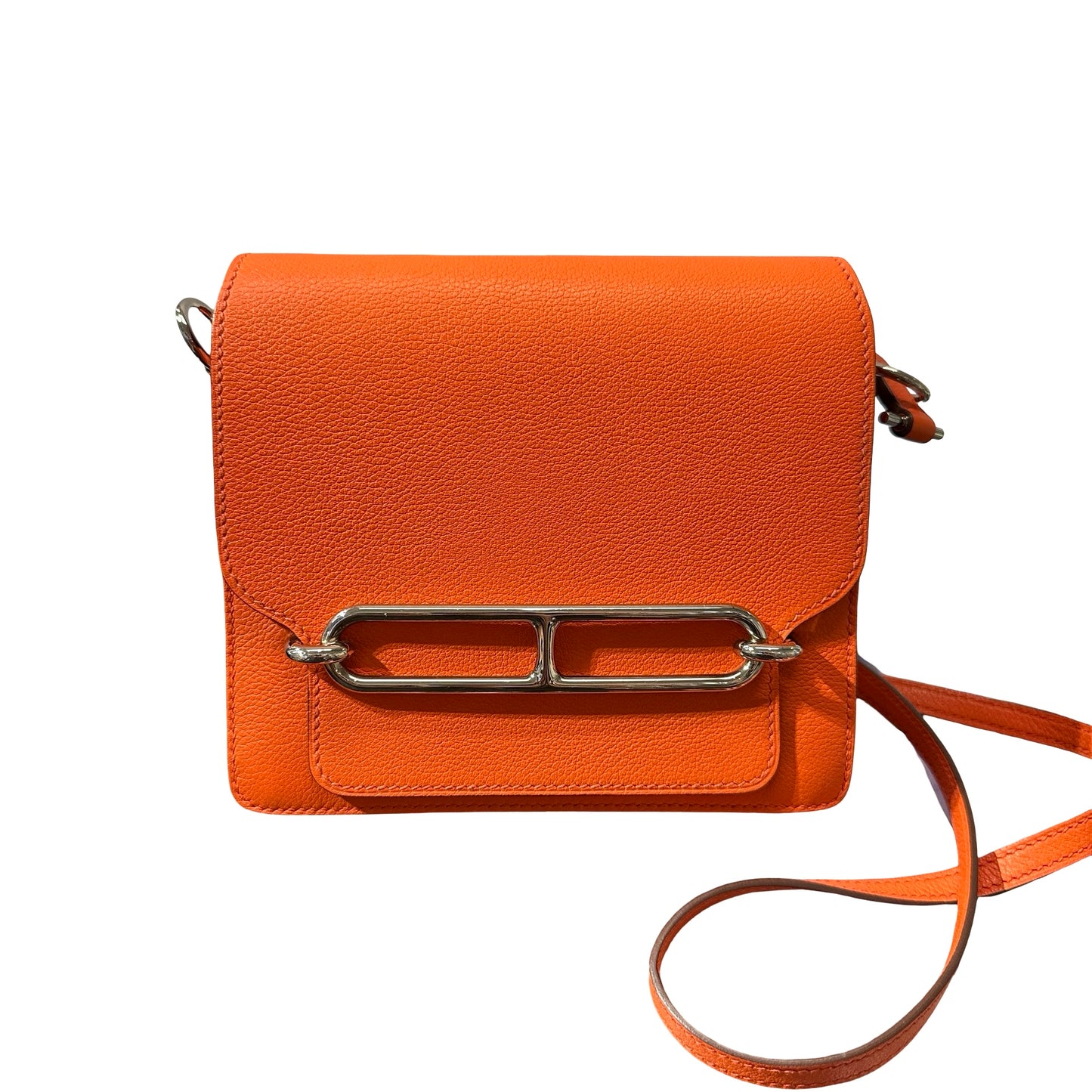 Used Hermès Evercolour MINI ROULIS Shoulder Bag Orange PHW