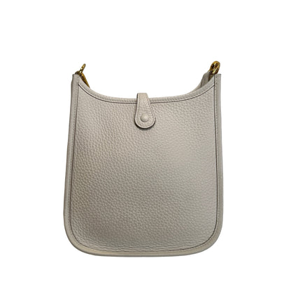 Used HERMES Clemence Leather Evelyne Cross body bag Craie