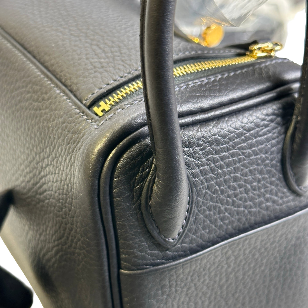 Brand New HERMES Clemence Mini Lindy Handbag Caban GHW