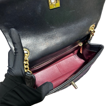 Used Chanel Flap with chain Shoulder Bag Black GHW