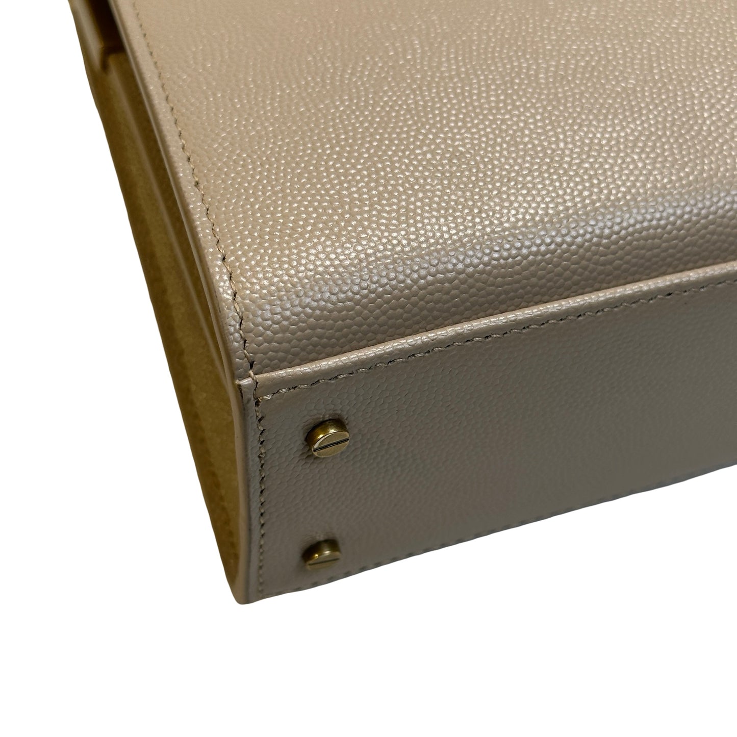 Used SAINT LAURENT grained calfskin Cassandra Handbag taupe