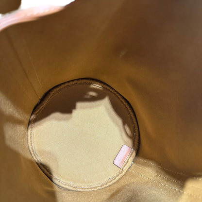Used CÉLINE Canvas Bucket Cross Body Bag Brown GHW