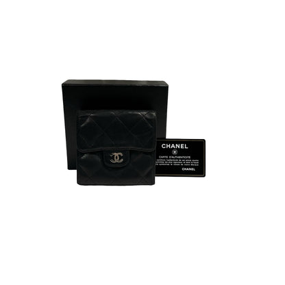 CHANEL WALLET BLACK LAMBSKIN PHW [3000631]
