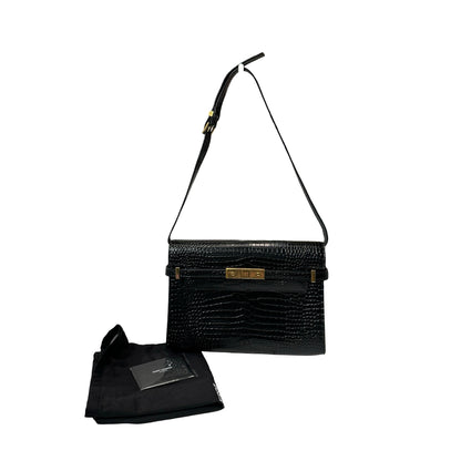Used SAINT LAURENT Manhattan Medium Shoulder Bag Black GHW