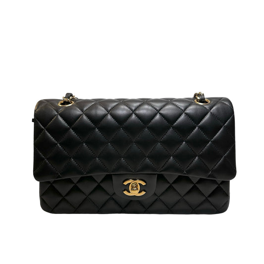 Used CHANEL Lambskin CF 25 Chain shoulder bag Black GHW