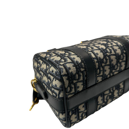 Used DIOR Boston Cross Body Bag Navy GHW