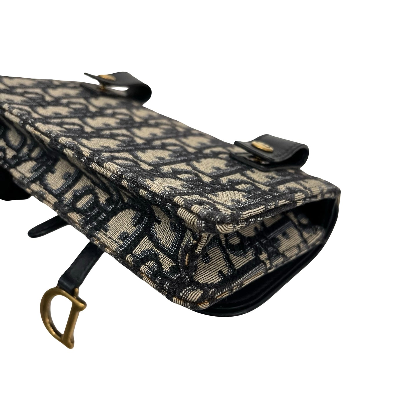 Used DIOR Belt bag Navy Beige GHW