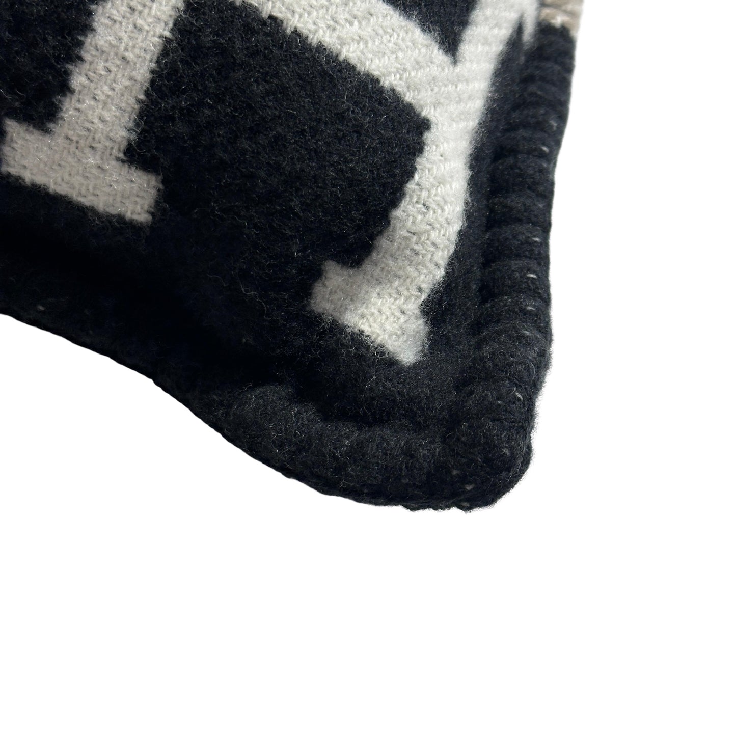 Used HERMES Avalon Cushion Accessories Black White