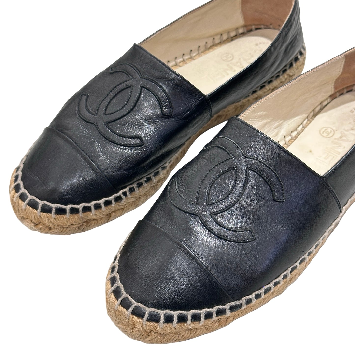 Used CHANEL Espadrilles Shoes Black