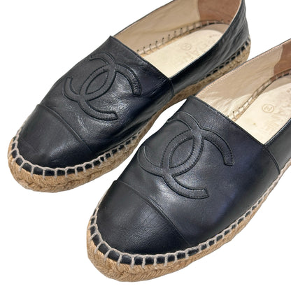 Used CHANEL Espadrilles Shoes Black
