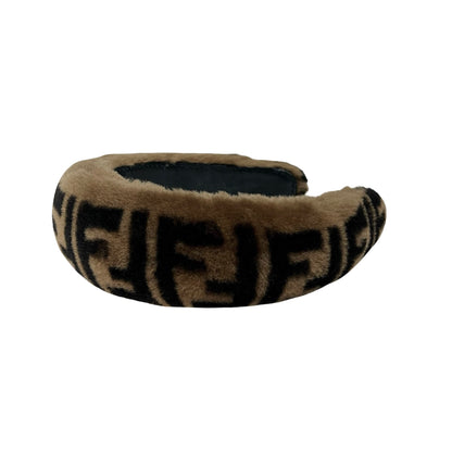 FENDI SHEARLING FF ZUCCA HAIRBAND [3000856]