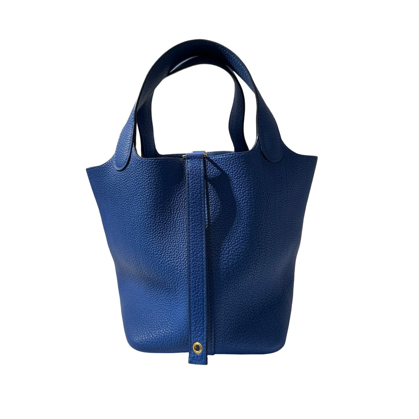 Used HERMÈS Clemence leather Picotin 18 Handbag bleu electrique PHW