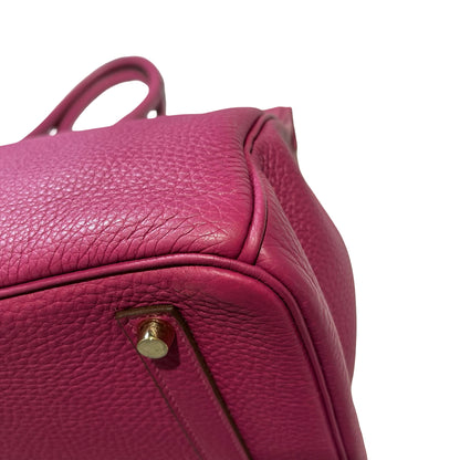 Used Hermès Calfskin Leather Birkin 35 Tote Bag GHW Purple