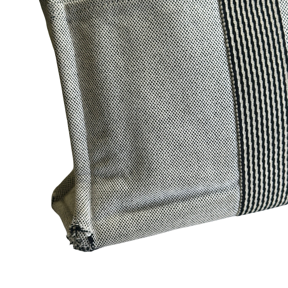 Used HERMES Canvas Fourre Tout Tote Bag Grey Black