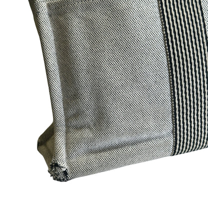 Used HERMES Canvas Fourre Tout Tote Bag Grey Black