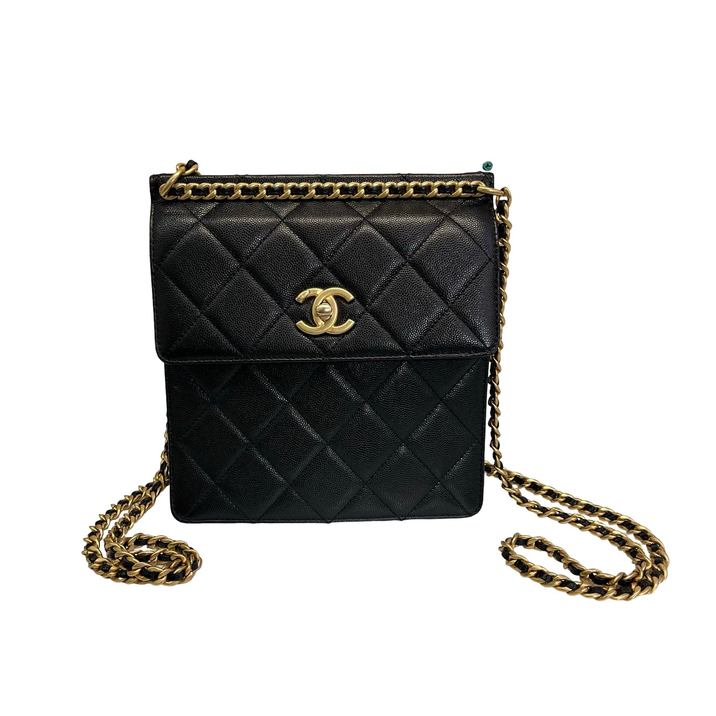 Used Chanel Caviar 23A Backpack Black GHW