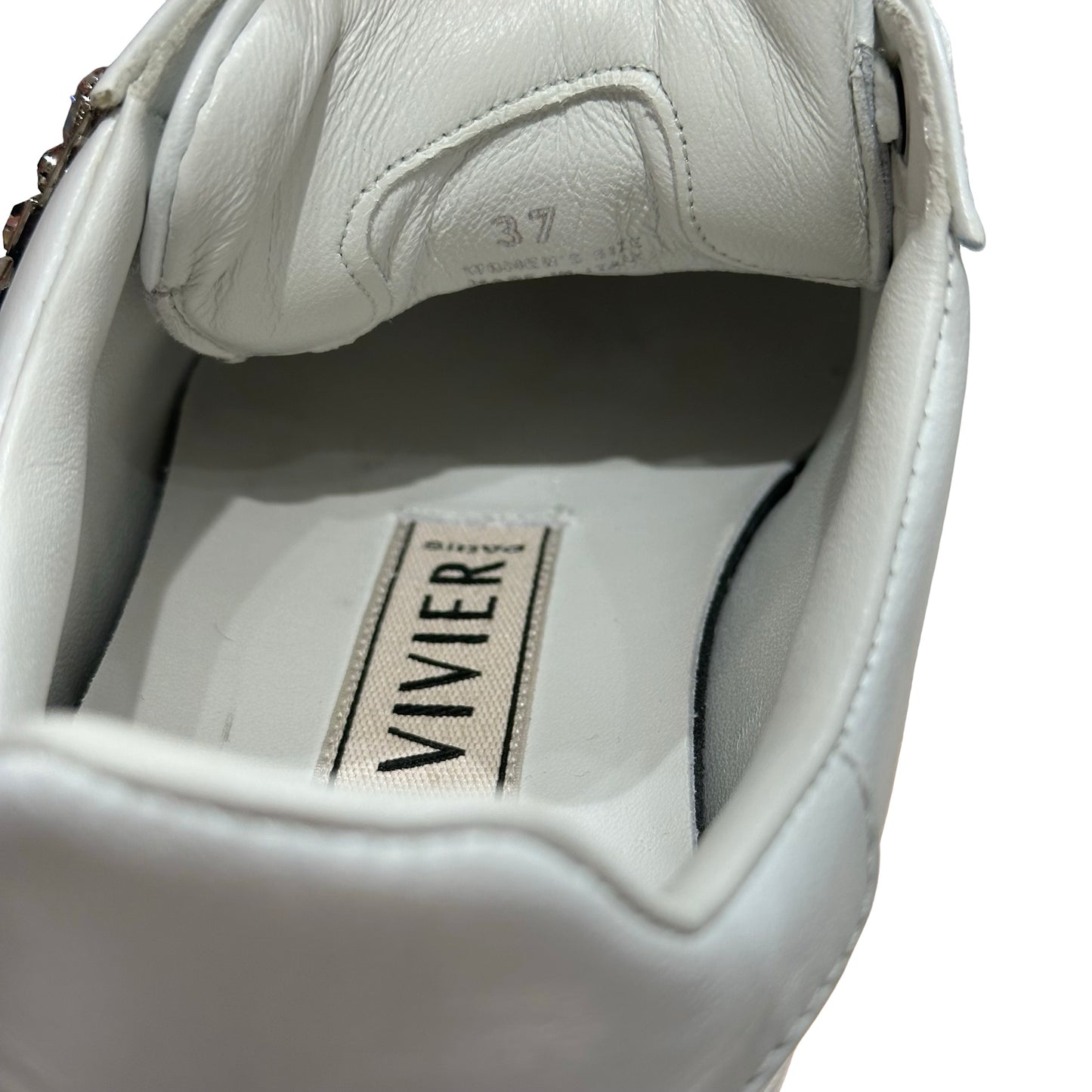 Used ROGER VIVIER Sneakers with Crystals Shoes White