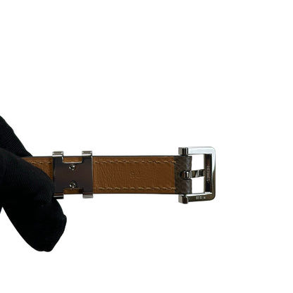 Used HERMES Epsom Kelly Belt Black Gold