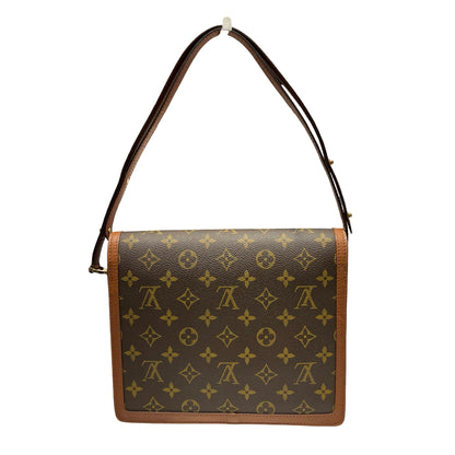 Used Louis Vuitton Calfskin Leather Raspail PM Shoulder Bag Monogram Brown GHW