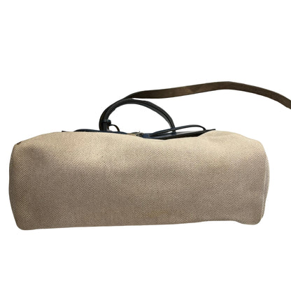 Used HERMES Canvas Leather Herbag Handbag Beige Blue