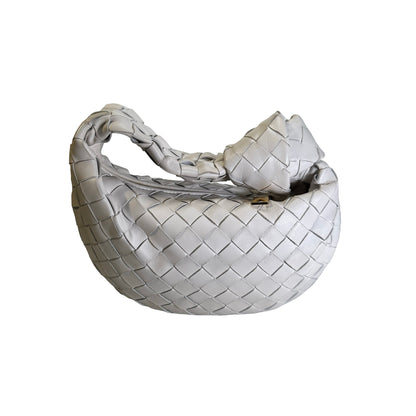 Used BOTTEGA VENETA Intrecciato Leather Jodie Handbag White GHW