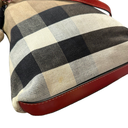 Used BURBERRY Tote Bag Beige Red