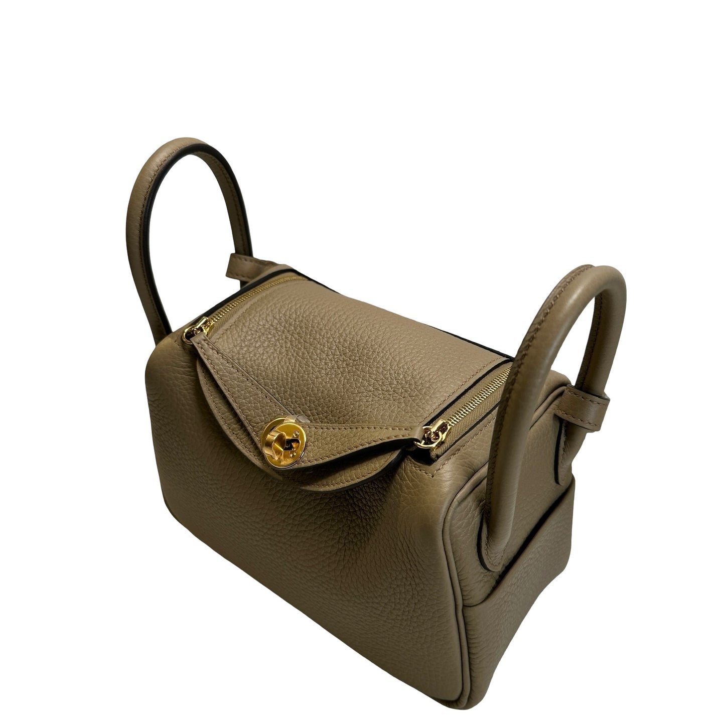 Brand New HERMES TC Mini Lindy Handbag Beige Maria GHW
