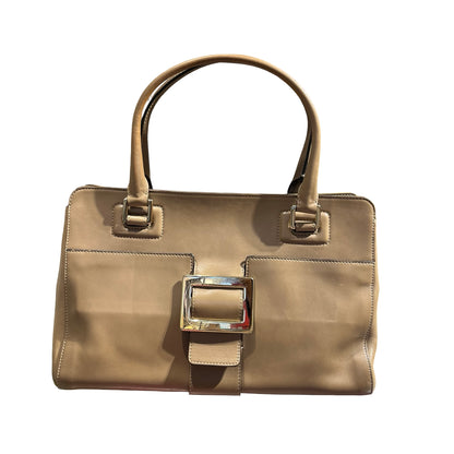 Used Roger Vivier Leather Handbag Brown GHW