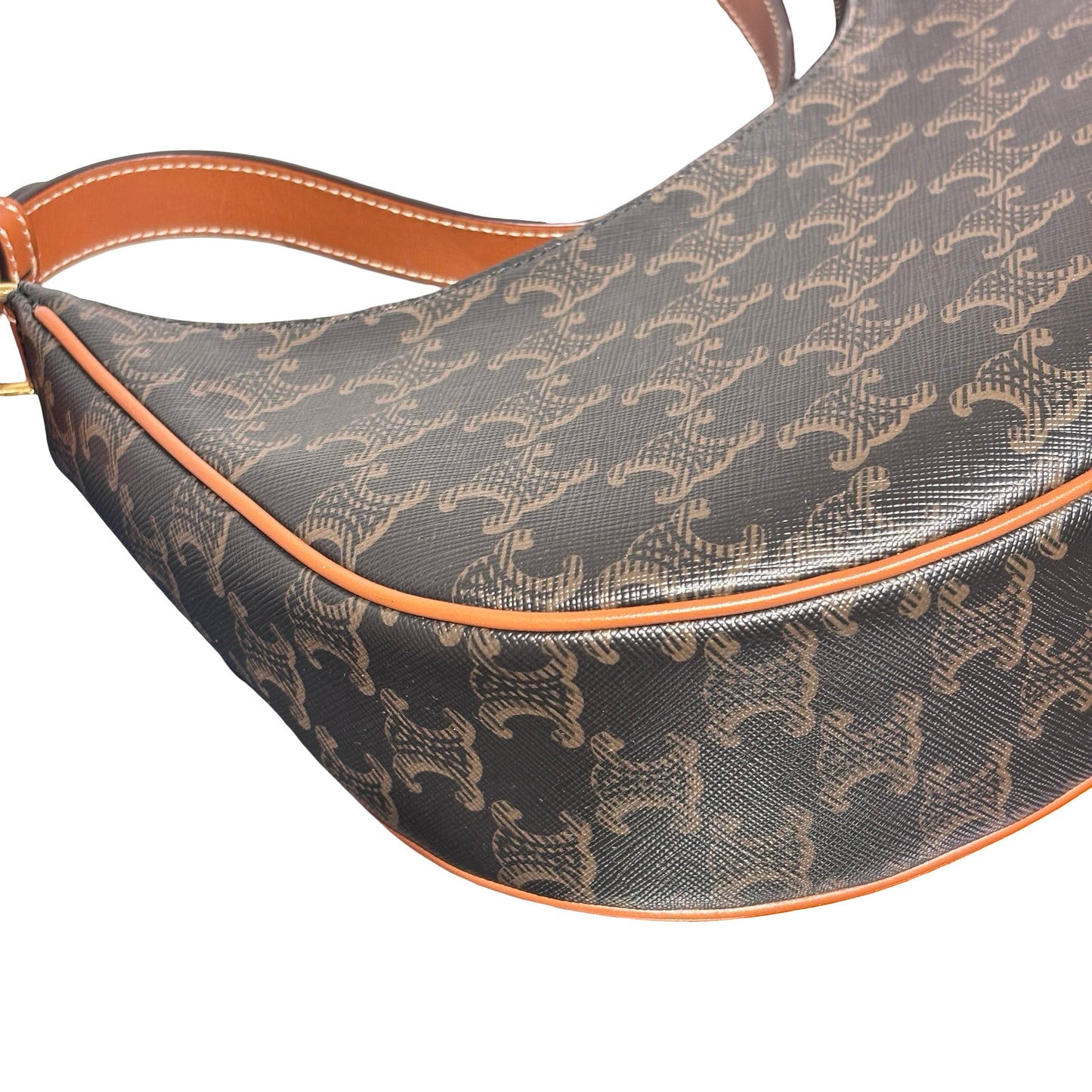 Used CÉLINE Canvas Ava Handbag Black Brown GHW