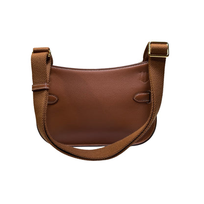 Used HERMÈS Leather MiniJypsiere Cross Body Bag GHW Brown