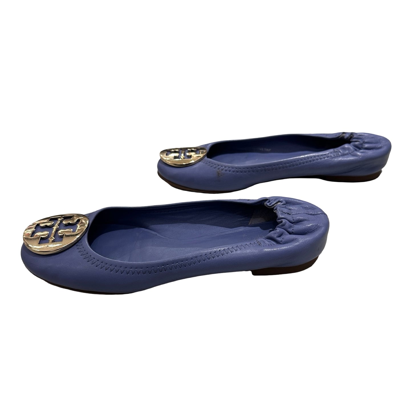 Used TORY BURCH Flats Shoes Navy Blue GHW