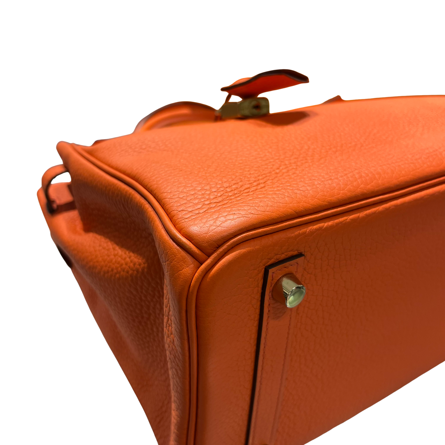 Used HERMES Togo Birkin Handbag Orange