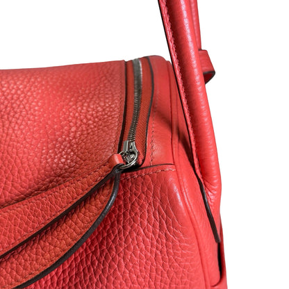 Used HERMES Clemence Lindy Handbag Pink