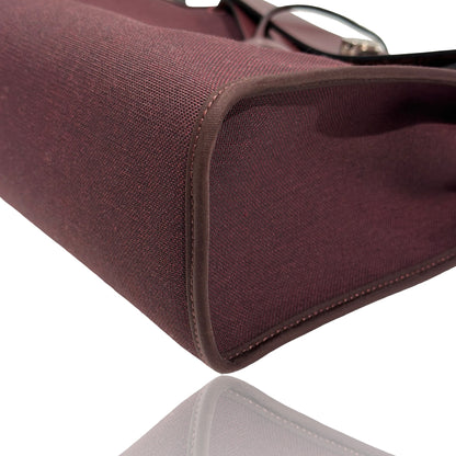 Used HERMÈS Canvas Herbag 31 Shoulder Bag Red PHW