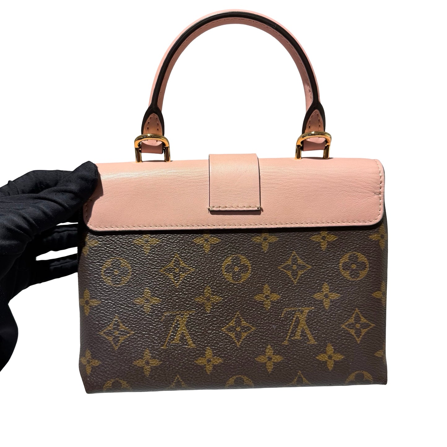 Used LOUIS VUITTON Canvas LOCKY BB Cross Body Bag Brown Pink GHW