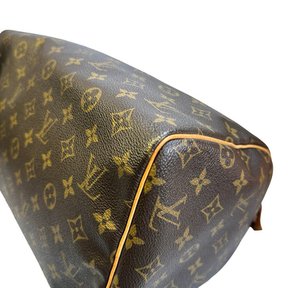 Used LOUIS VUITTON Monogram Canvas Speedy 30 Handbag Brown GHW