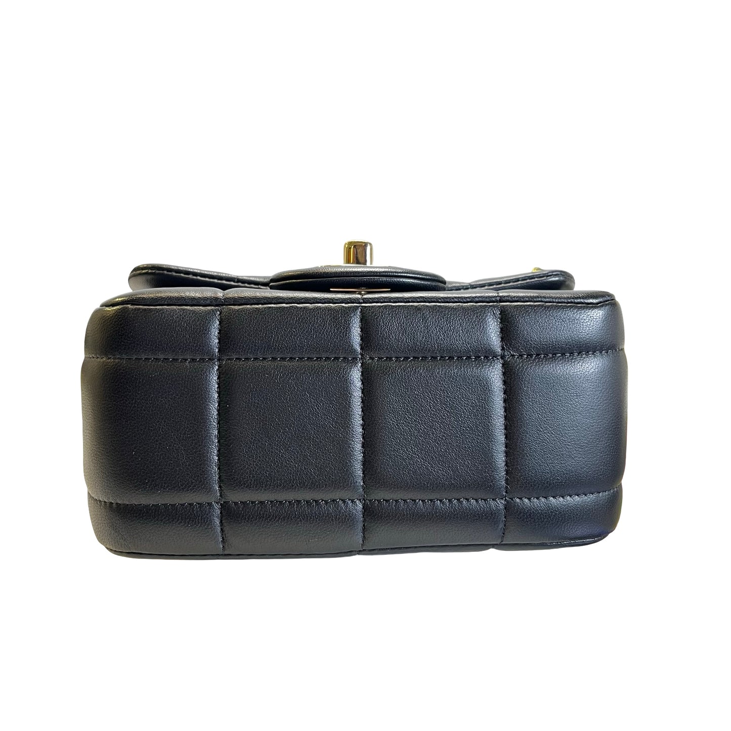 Used CHANEL Lambskin 23C Monaco Mini square flap bag Cross body bag Black
