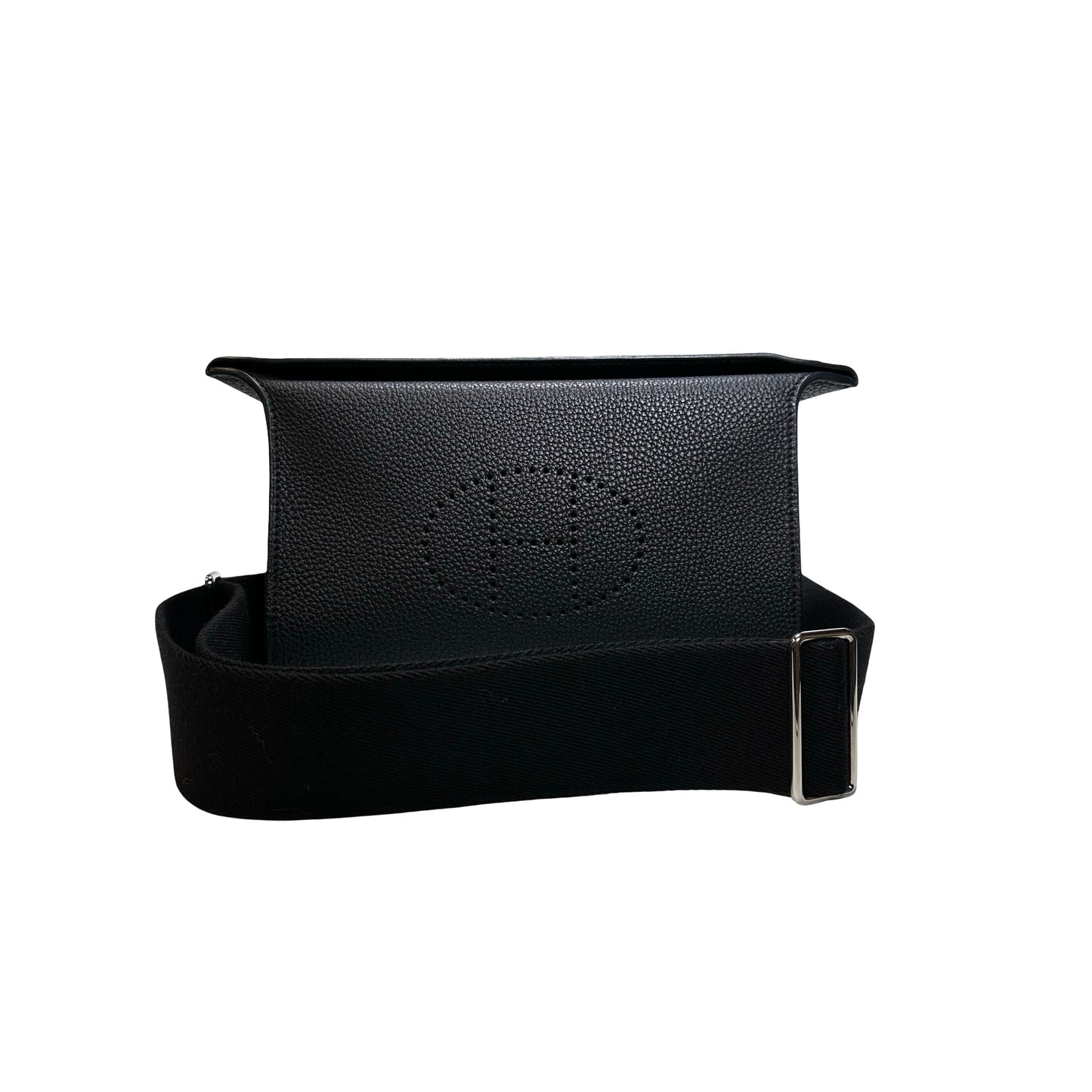 Used HERMES Togo Evelyne Crossbody Bag Black PHW