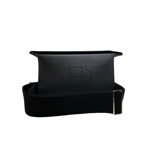 Used HERMES Togo Evelyne Crossbody Bag Black PHW