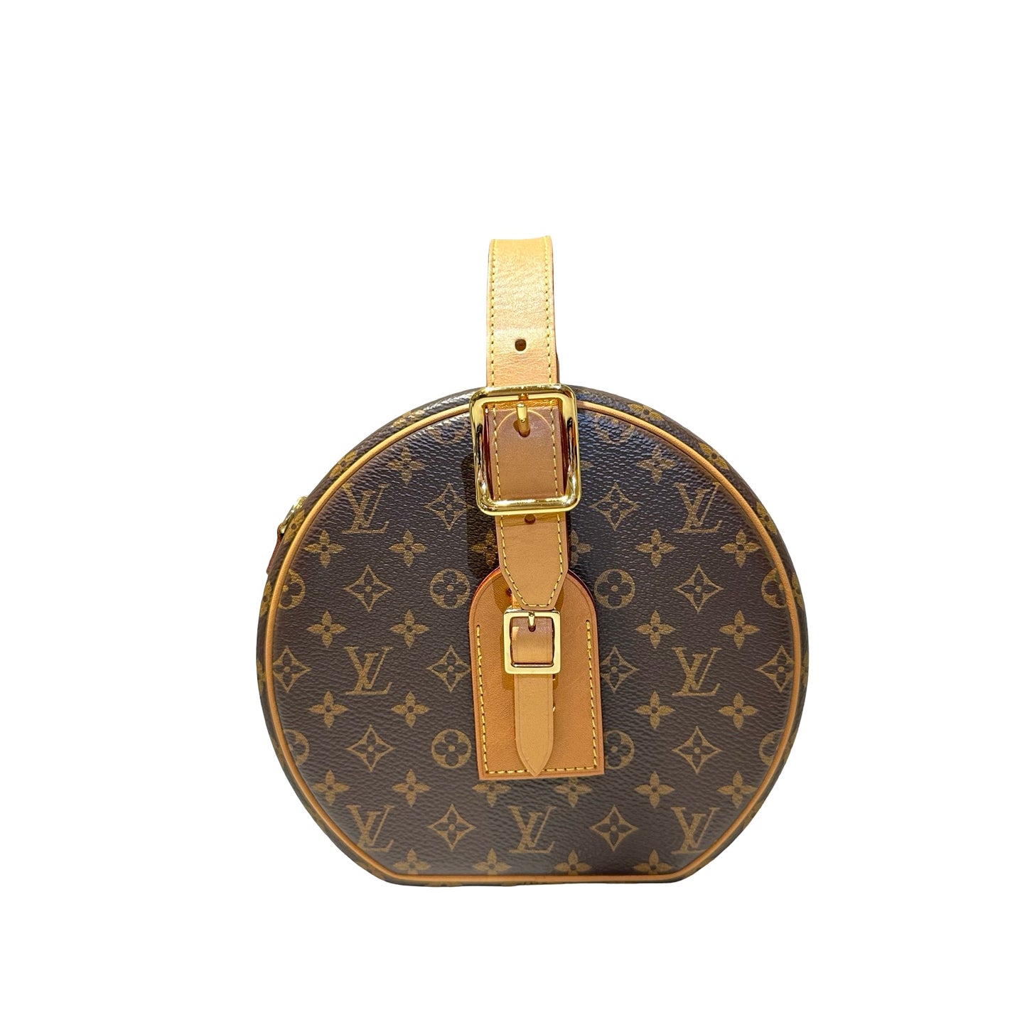 Used LOUIS VUITTON Canvas Petite Boite Handbag Brown GHW
