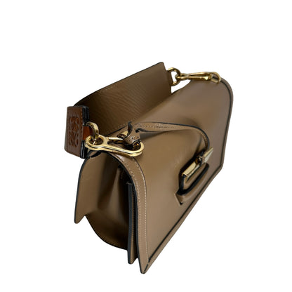 Used LOEWE Calfskin Barcelona Crossbody Bag Brown GH