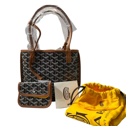 New GOYARD Sac Anjou Mini Hobo Bag Brown Black