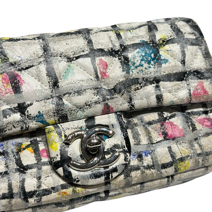 CHANEL CF MINI FLAP GRAFFITI WHITE CALFSKIN PHW [3000155]