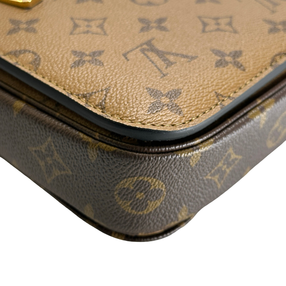 Used LOUIS VUITTON Monogram Monogram Reverse Pochette Metis Crossbody Bag Brown Light Brown