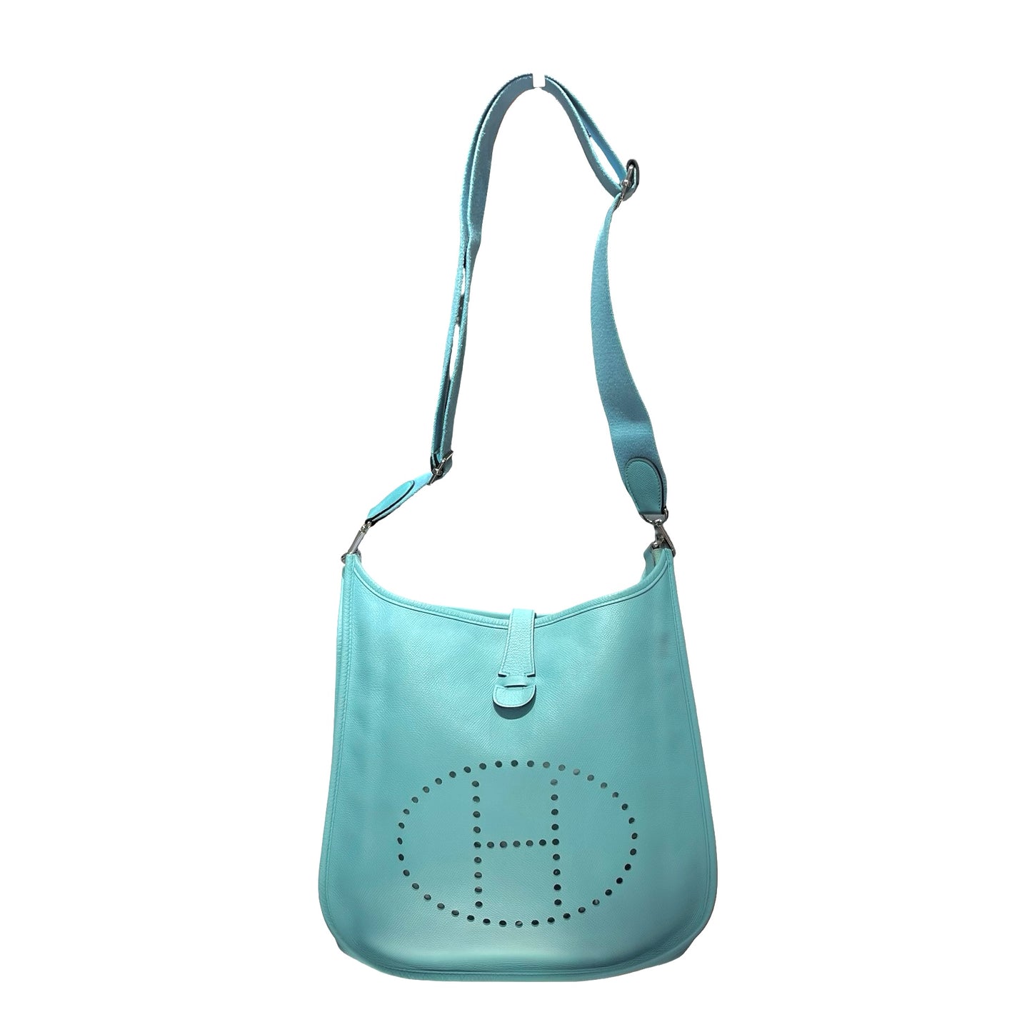 Used HERMÈS Evelyne Shoulder Bag 3P Bleu Atoll PHW