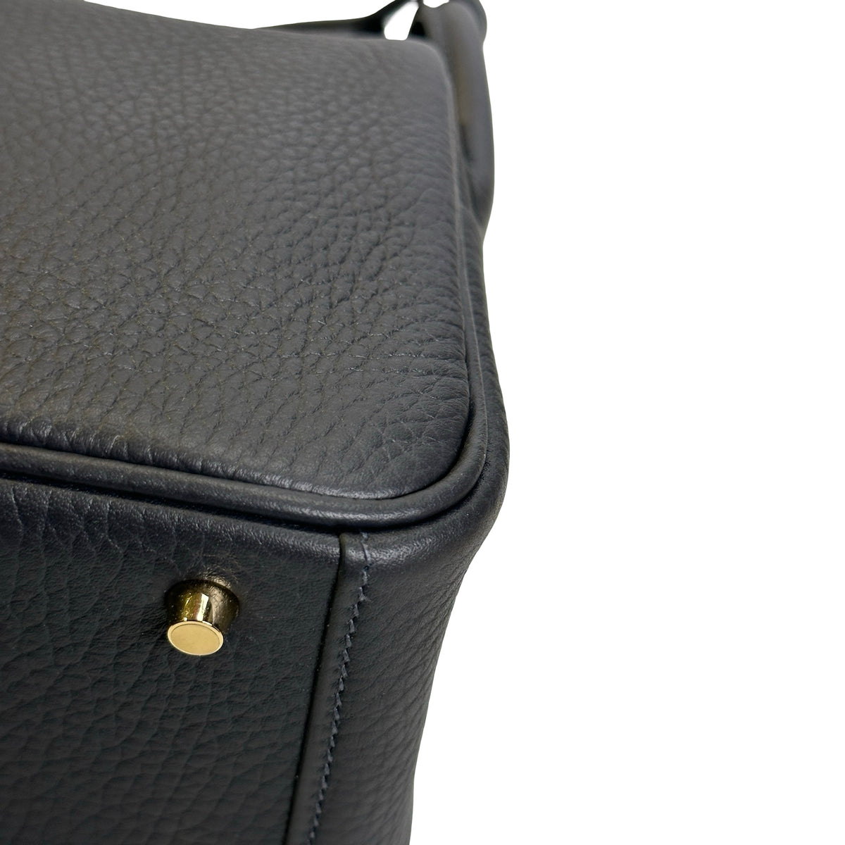 Brand New HERMES Clemence Mini Lindy Handbag Caban GHW