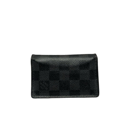 Used Louis Vuitton LV cardholder Card holder Black Grey